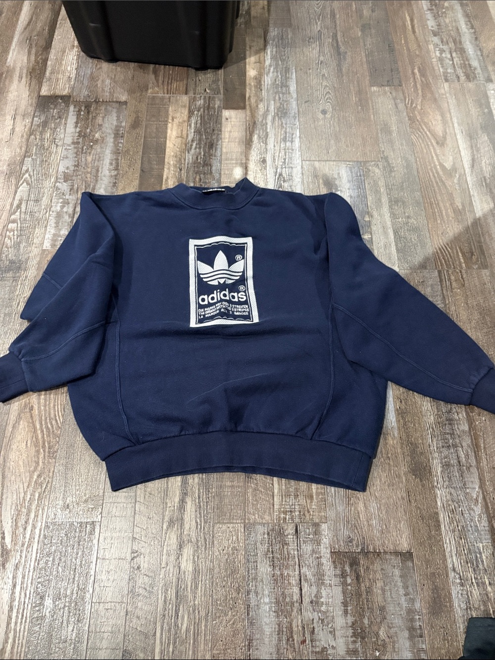 Vintage Adidas Navy Crewneck Sweatshirt with embroidered logo